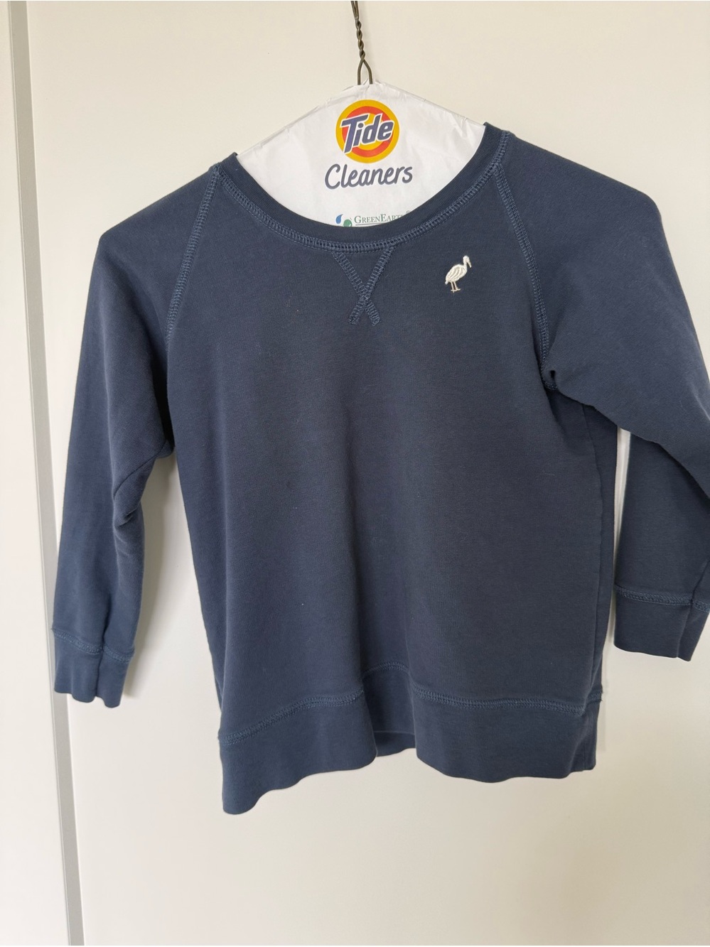 Kids Navy Crewneck Sweatshirt with Embroidered Flamingo - Brand: (unspecified)